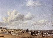 VELDE, Adriaen van de The Beach at Scheveningen wr USA oil painting artist